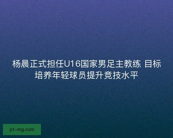 杨晨正式担任U16国家男足主教练 目标培养年轻球员提升竞技水平 杨晨正式担任U16国家男足主教练 目标培养年轻球员提升竞技水平