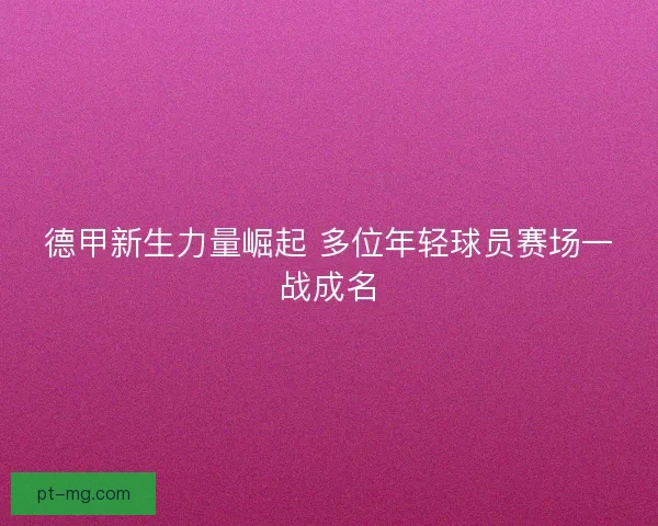 德甲新生力量崛起 多位年轻球员赛场一战成名